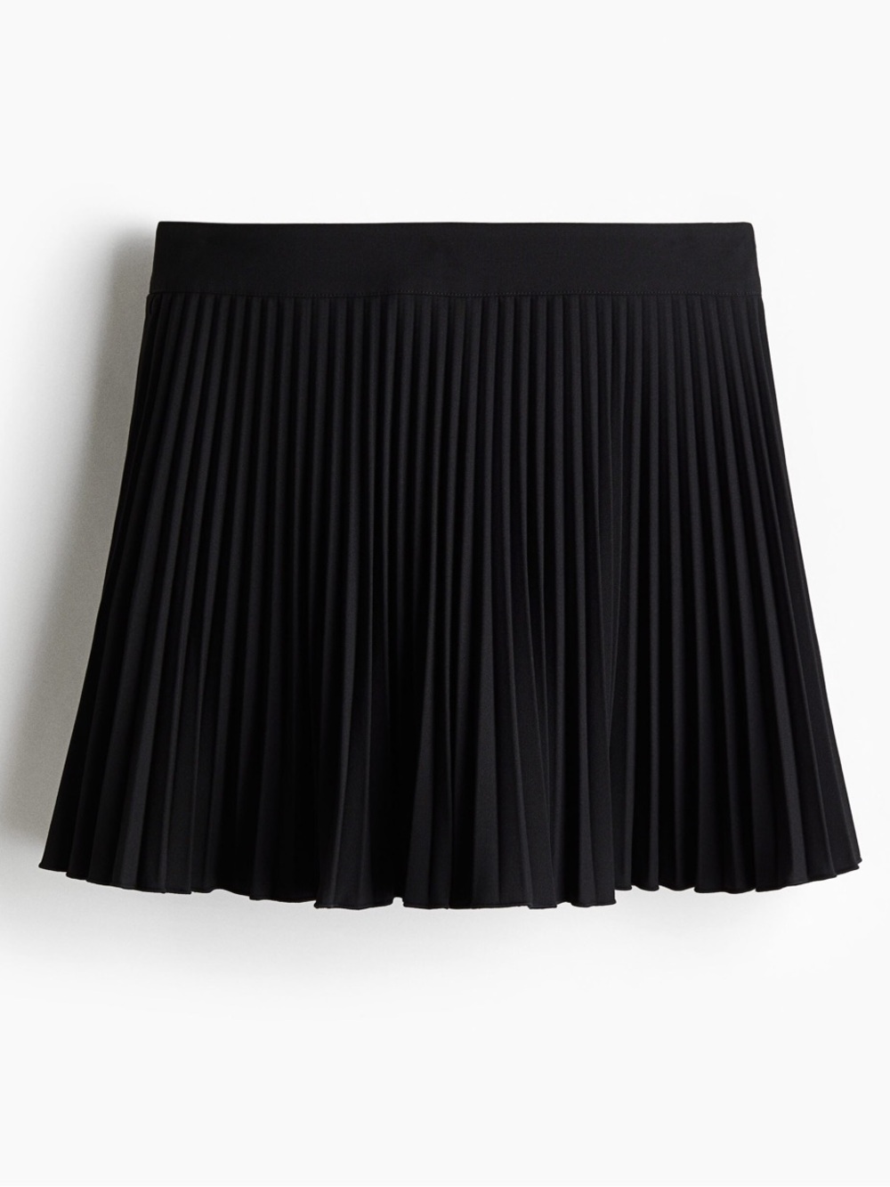 H&M Black Pleated Mini Skirt Skort with Side Zipper